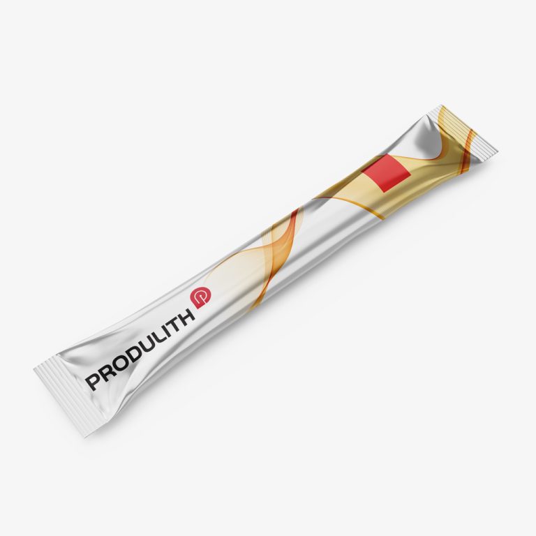 Image d'un emballage stick de produit alimentaire Produlith, avec un design élégant et le logo de Produlith.